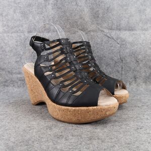Jambu Shoes Womens 9 Sandals Wedge Platform Fashion Caged Peep Toe Cushioned JBU